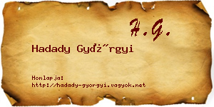 Hadady Györgyi névjegykártya