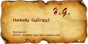 Hadady Györgyi névjegykártya